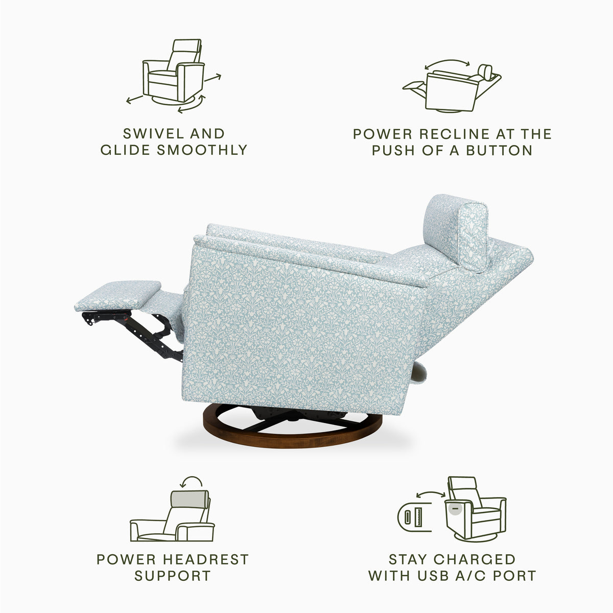 Morris & Co. x Namesake Willa Plus Power Glider Recliner with Power Headrest