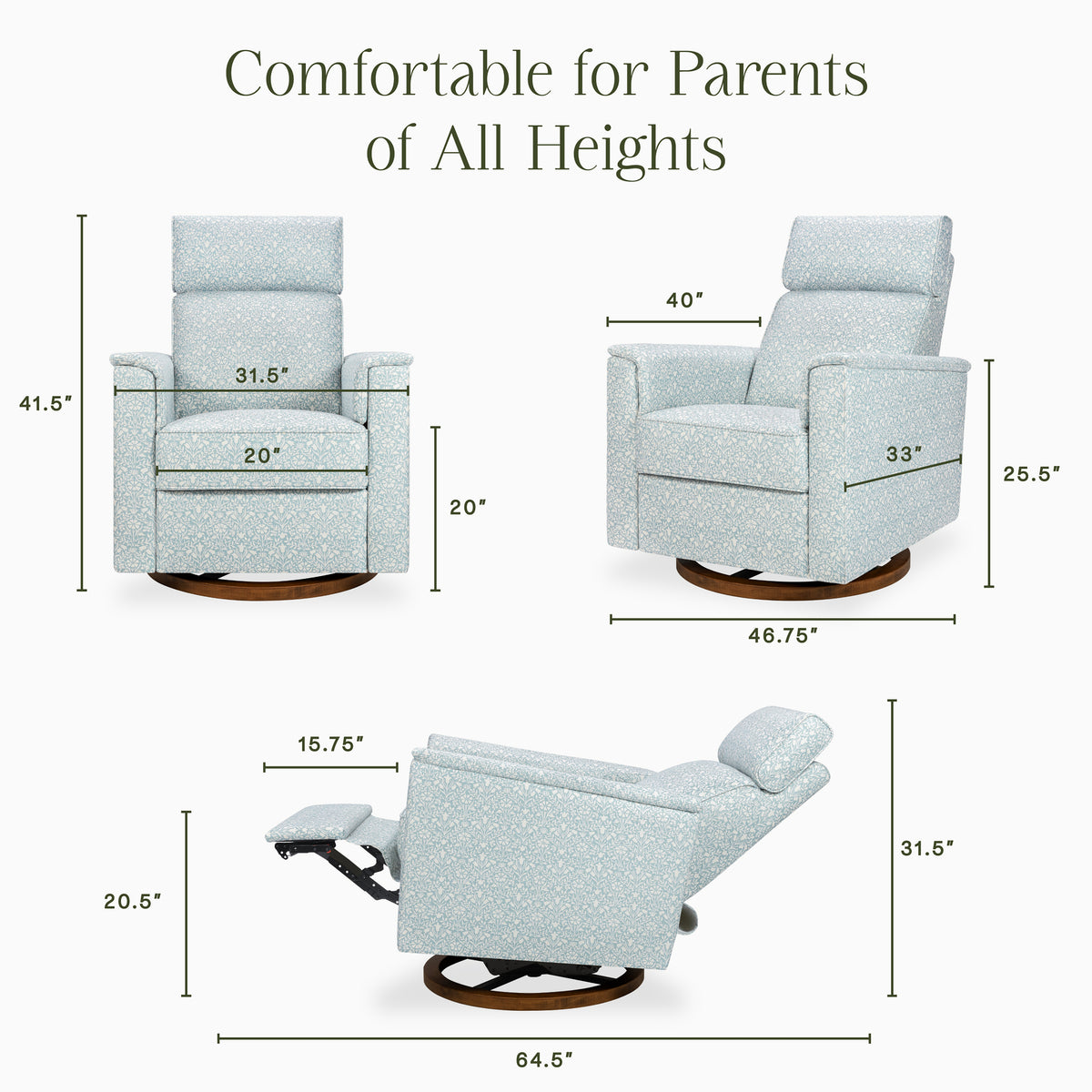 Morris & Co. x Namesake Willa Plus Power Glider Recliner with Power Headrest