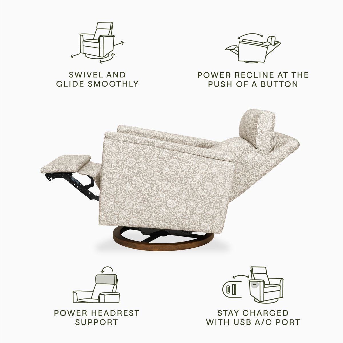 Morris & Co. x Namesake Willa Plus Power Glider Recliner with Power Headrest