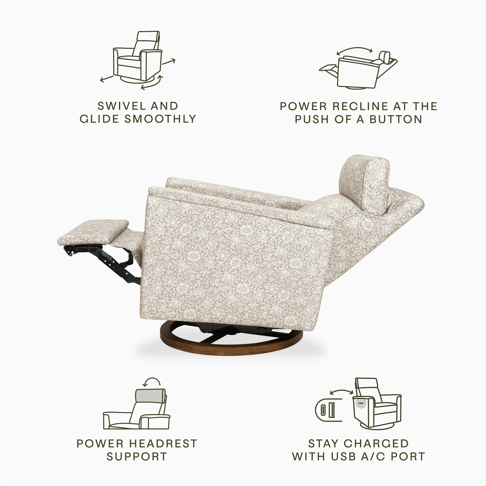 Morris & Co. x Namesake Willa Plus Power Glider Recliner with Power Headrest