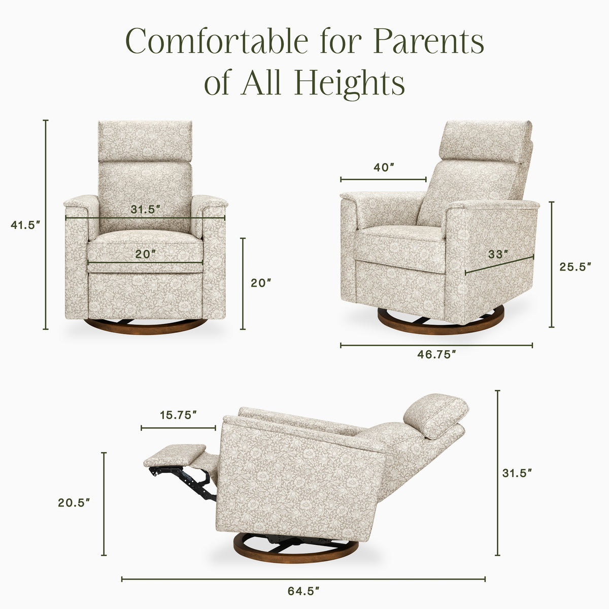 Morris & Co. x Namesake Willa Plus Power Glider Recliner with Power Headrest