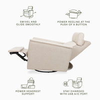 Willa Plus Power Recliner + Swivel Glider with Power Headrest | Eco Performance Fabric