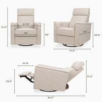 Willa Plus Power Recliner + Swivel Glider with Power Headrest | Eco Performance Fabric