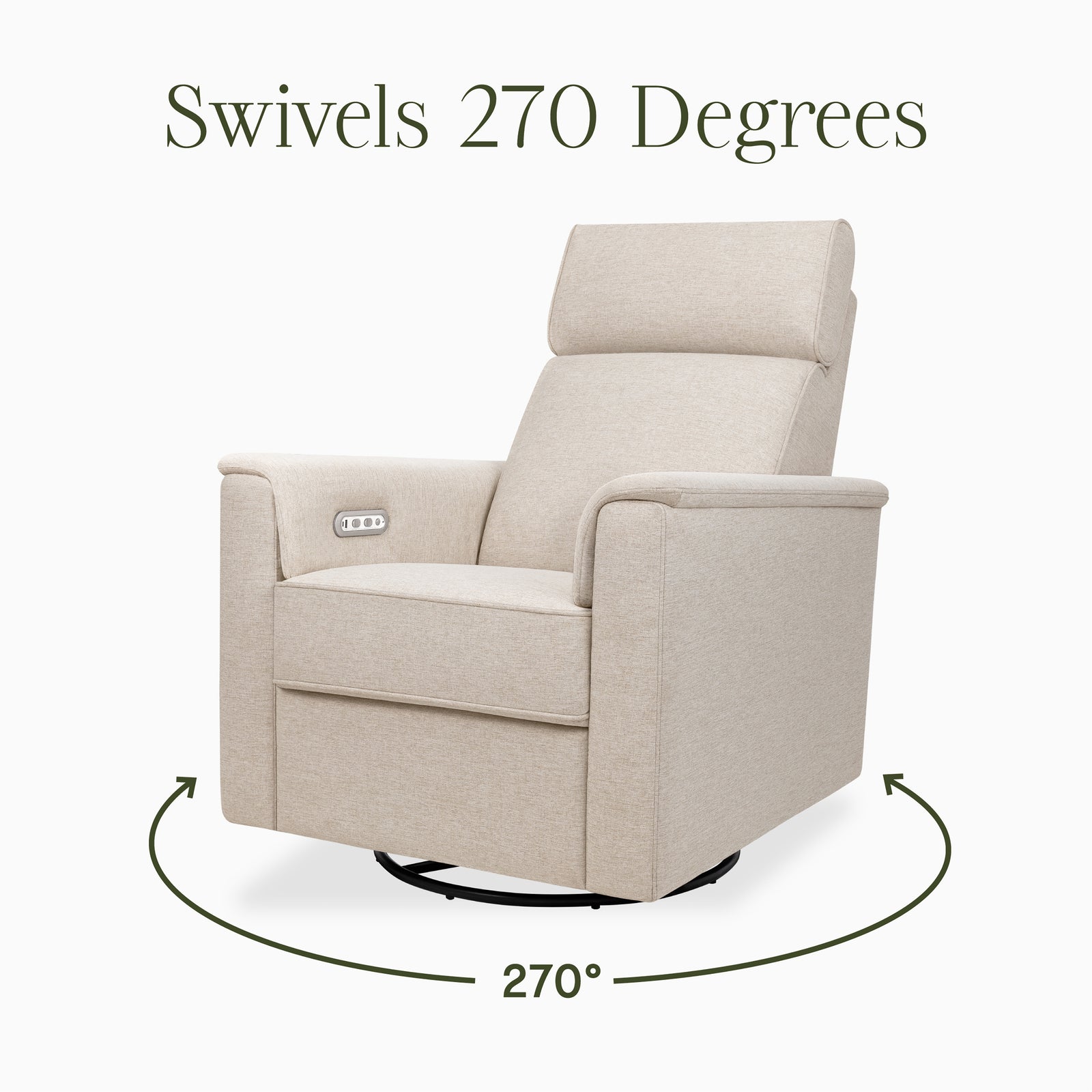 Willa Plus Power Recliner + Swivel Glider with Power Headrest | Eco Performance Fabric