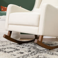 Kai Rocker in Eco-Performance Twill Fabric - Natural with Walnut Legs