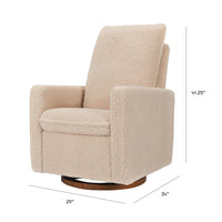 Cali Pillowback Swivel Glider | Shearling