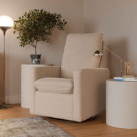 Cali Pillowback Swivel Glider | Shearling