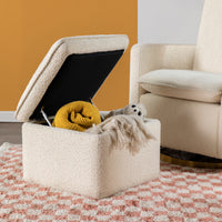 Cali Pillowback Swivel Glider in Boucle