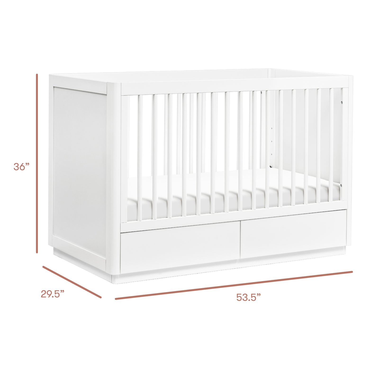 Bento 3-in-1 Convertible Storage Crib with Toddler Bed Conversion Kit