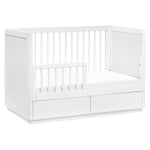 Bento 3-in-1 Convertible Storage Crib with Toddler Bed Conversion Kit - White