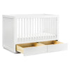 Bento 3-in-1 Convertible Storage Crib with Toddler Bed Conversion Kit - White