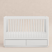 Bento 3-in-1 Convertible Storage Crib with Toddler Bed Conversion Kit - White