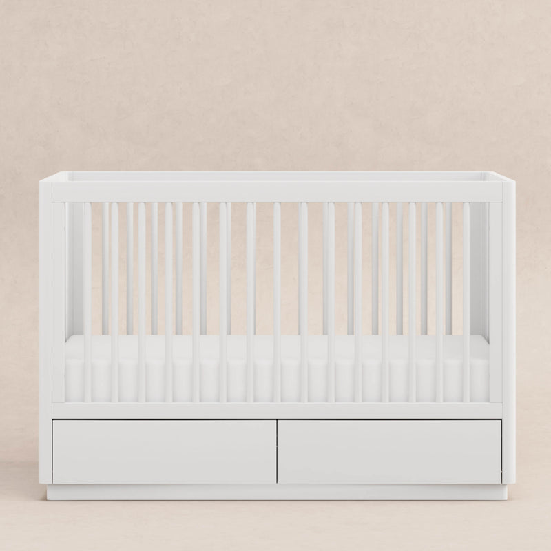 Bento 3-in-1 Convertible Storage Crib with Toddler Bed Conversion Kit - White