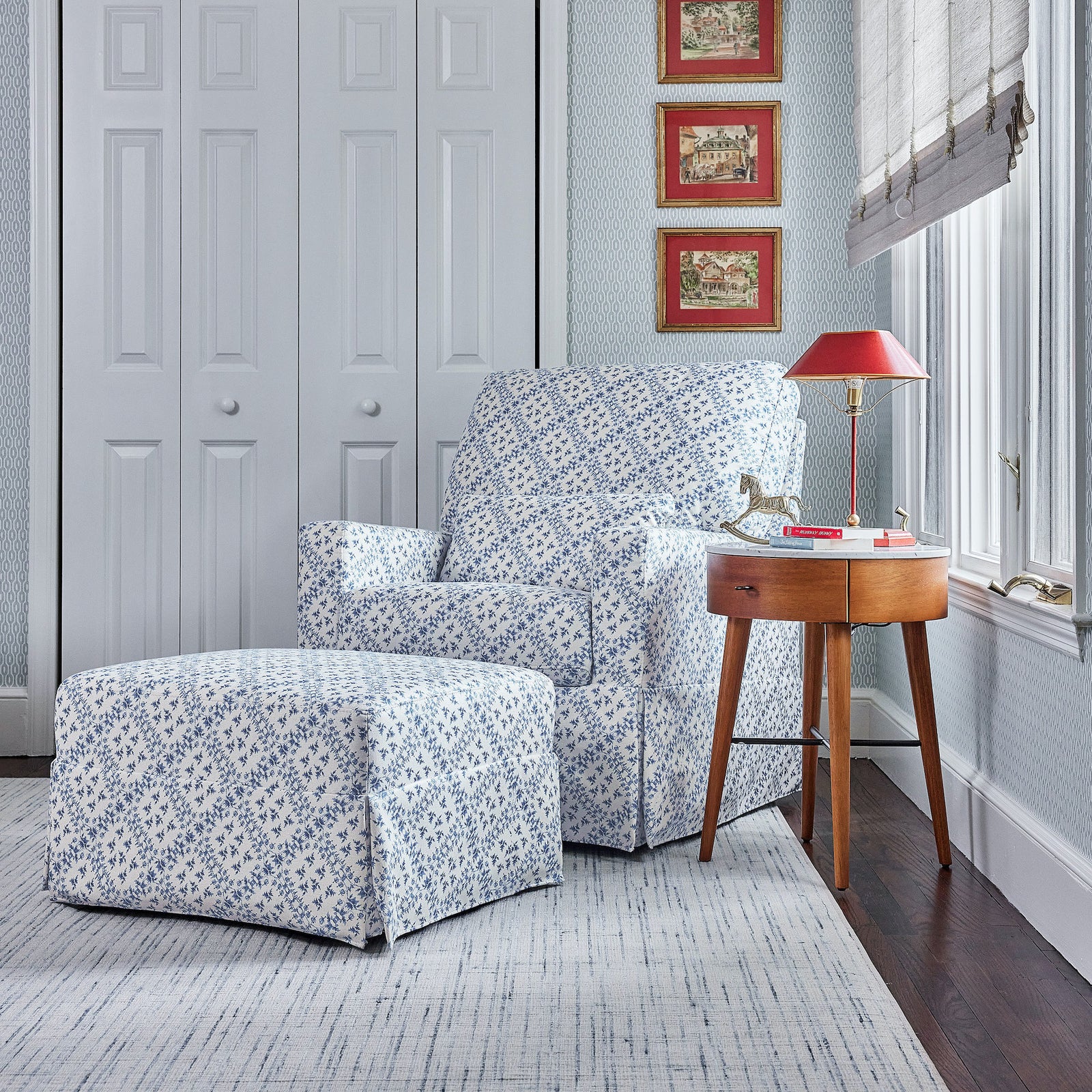 Sarah Flint x Namesake Crawford Gliding Ottoman in Eco-Performance Fabric