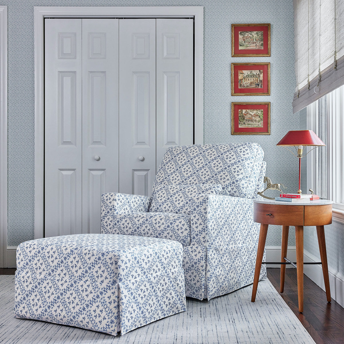 Sarah Flint x Namesake Crawford Gliding Ottoman in Eco-Performance Fabric