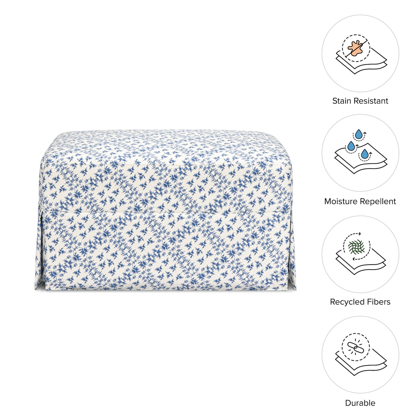 Sarah Flint x Namesake Crawford Gliding Ottoman in Eco-Performance Fabric