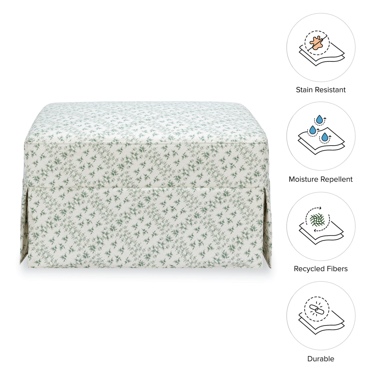 Sarah Flint x Namesake Crawford Gliding Ottoman in Eco-Performance Fabric