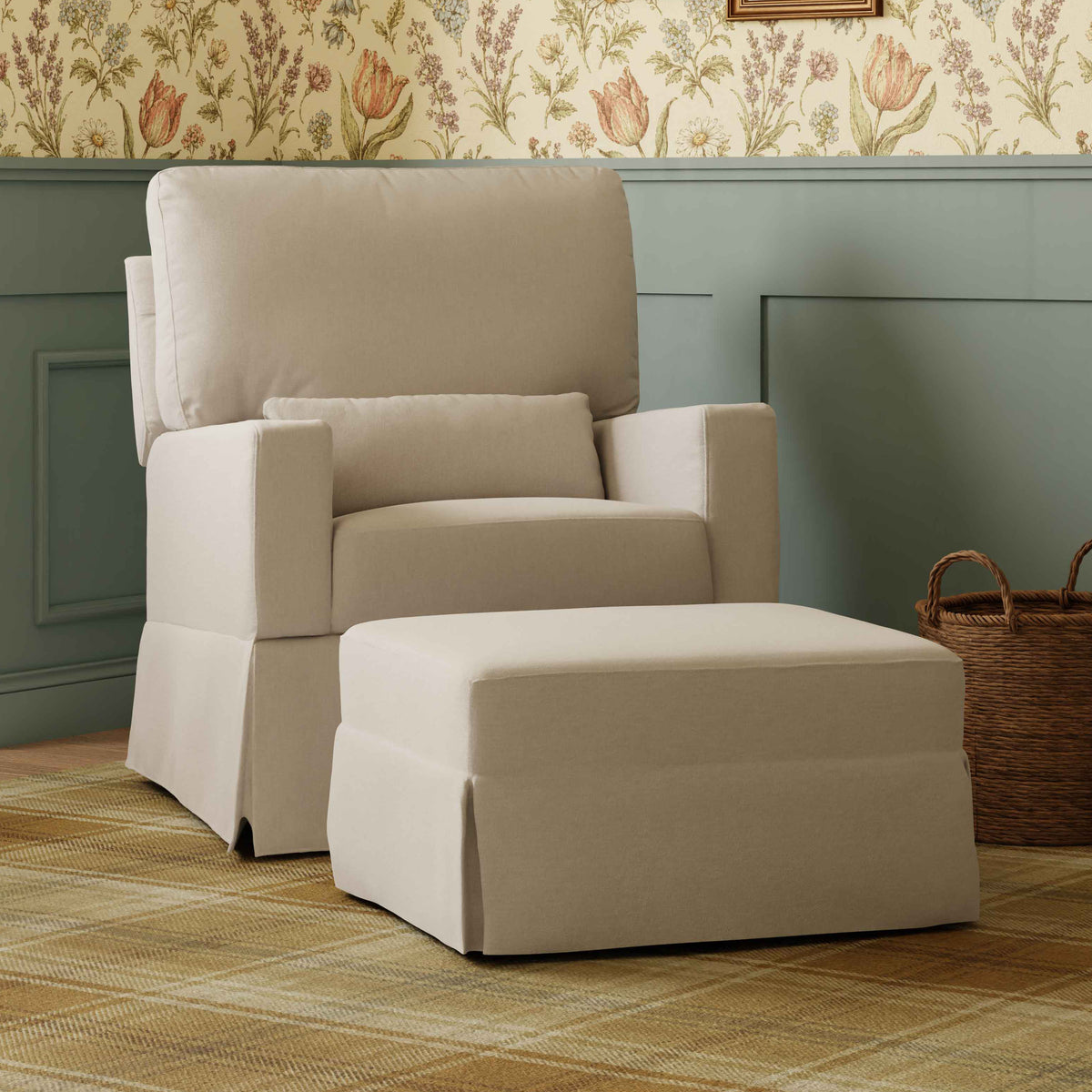 Crawford Gliding Ottoman | Eco-Performance Fabric