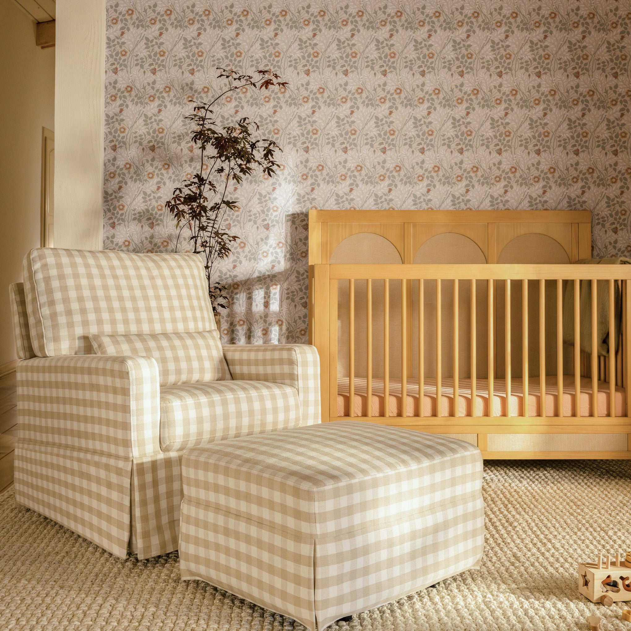 Tan best sale nursery glider