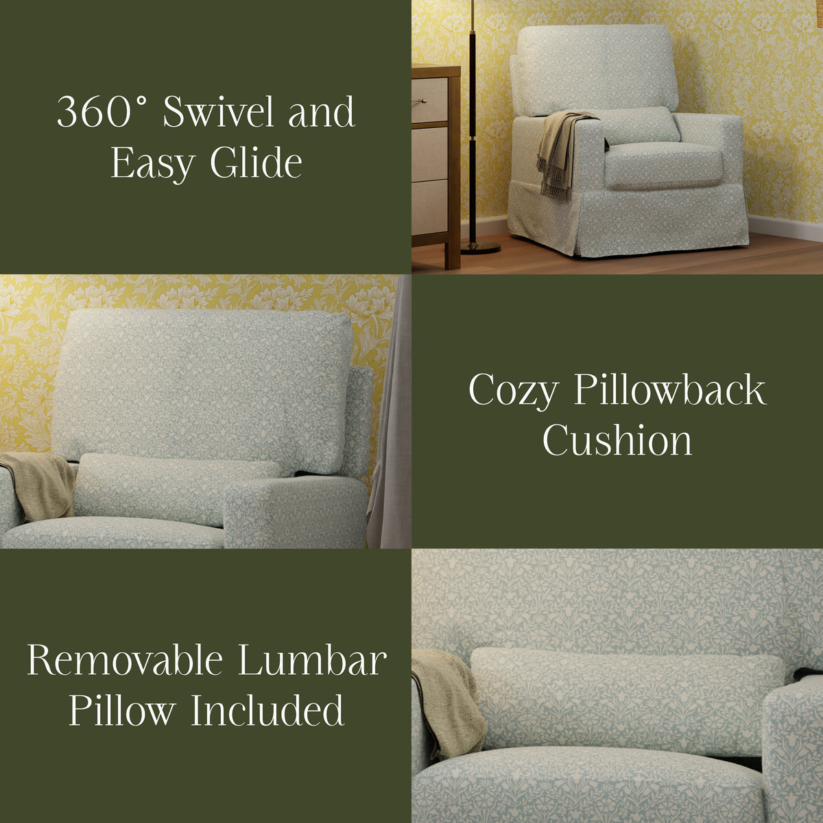 Morris & Co. Crawford Pillowback Comfort Swivel Glider
