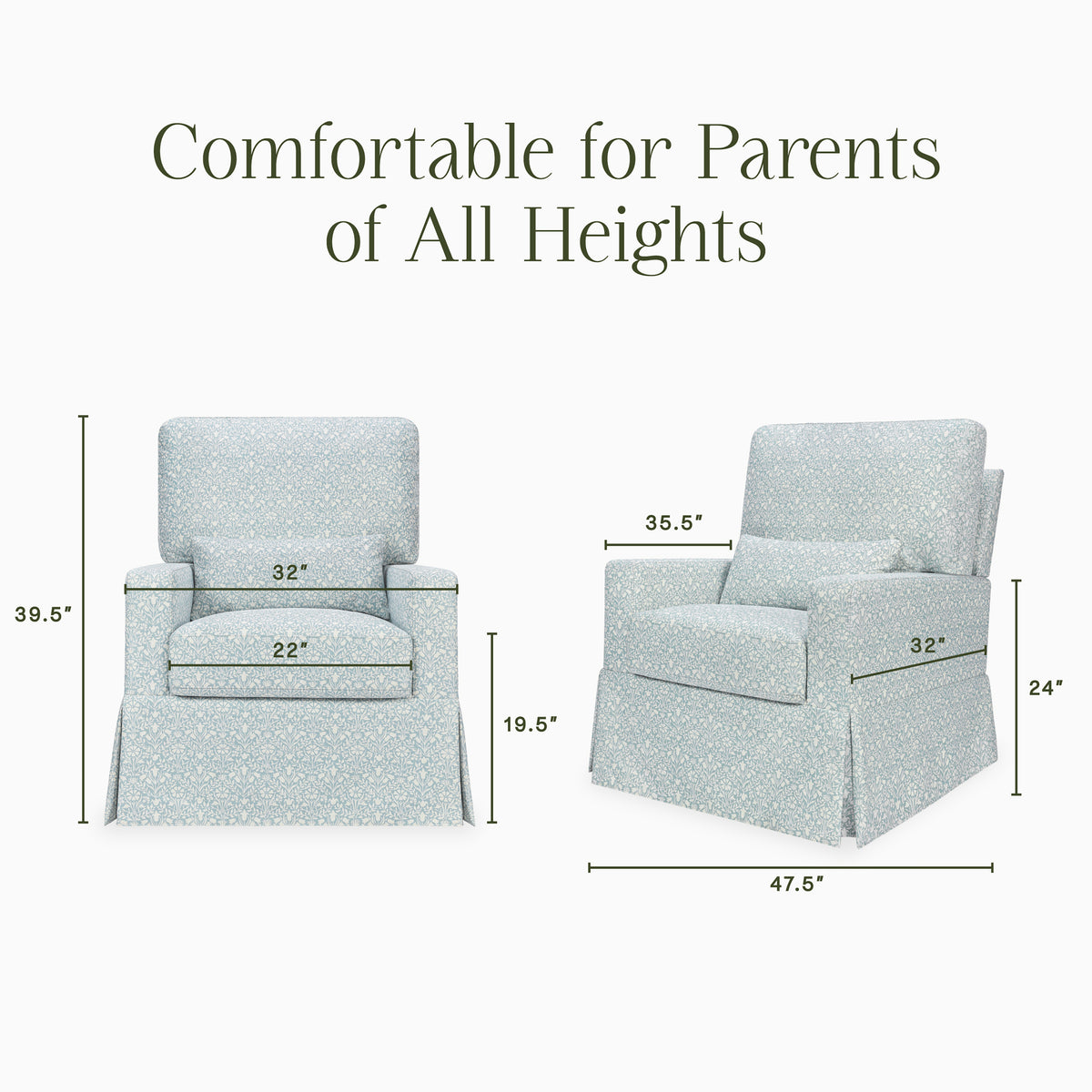Morris & Co. Crawford Pillowback Comfort Swivel Glider