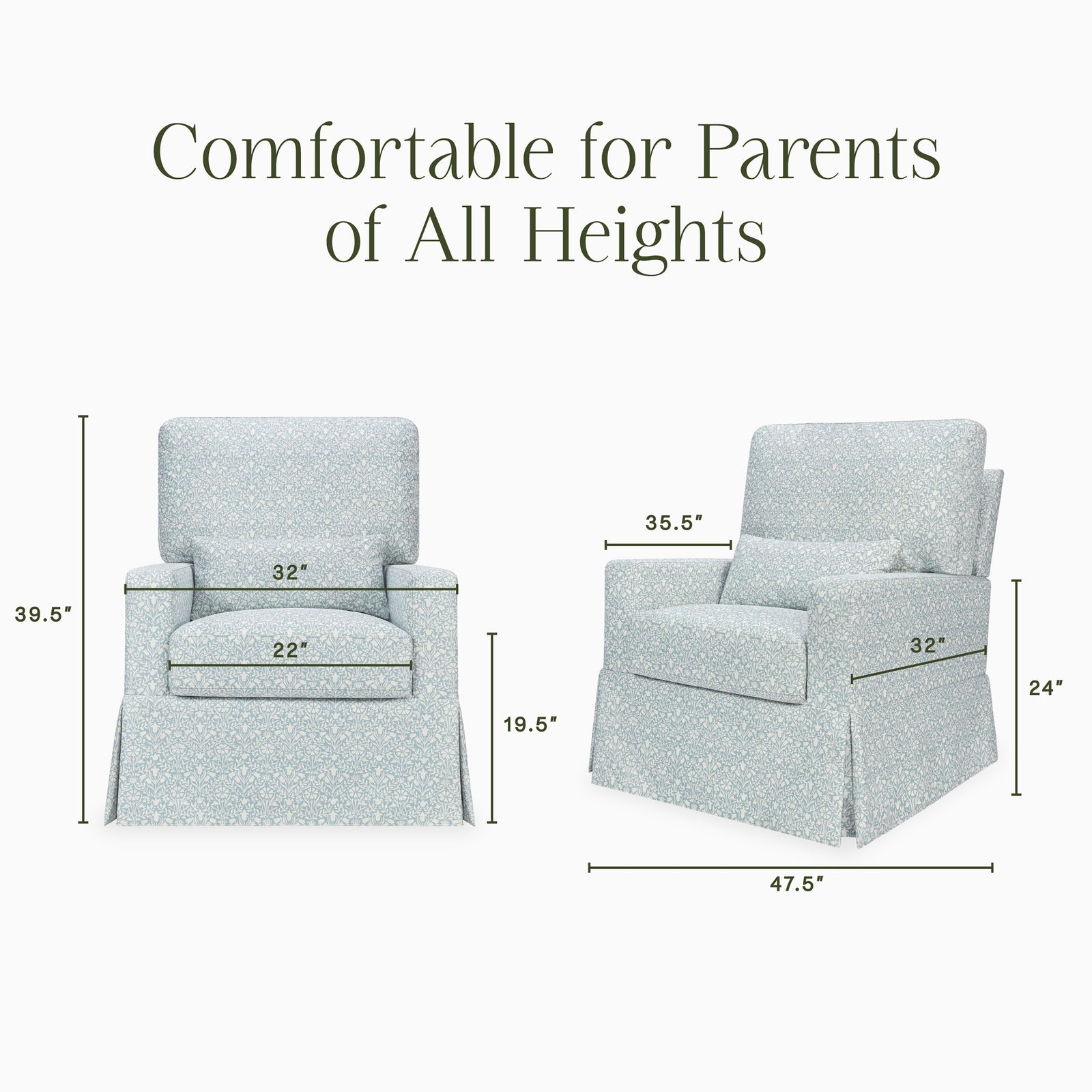 Morris & Co. Crawford Pillowback Comfort Swivel Glider