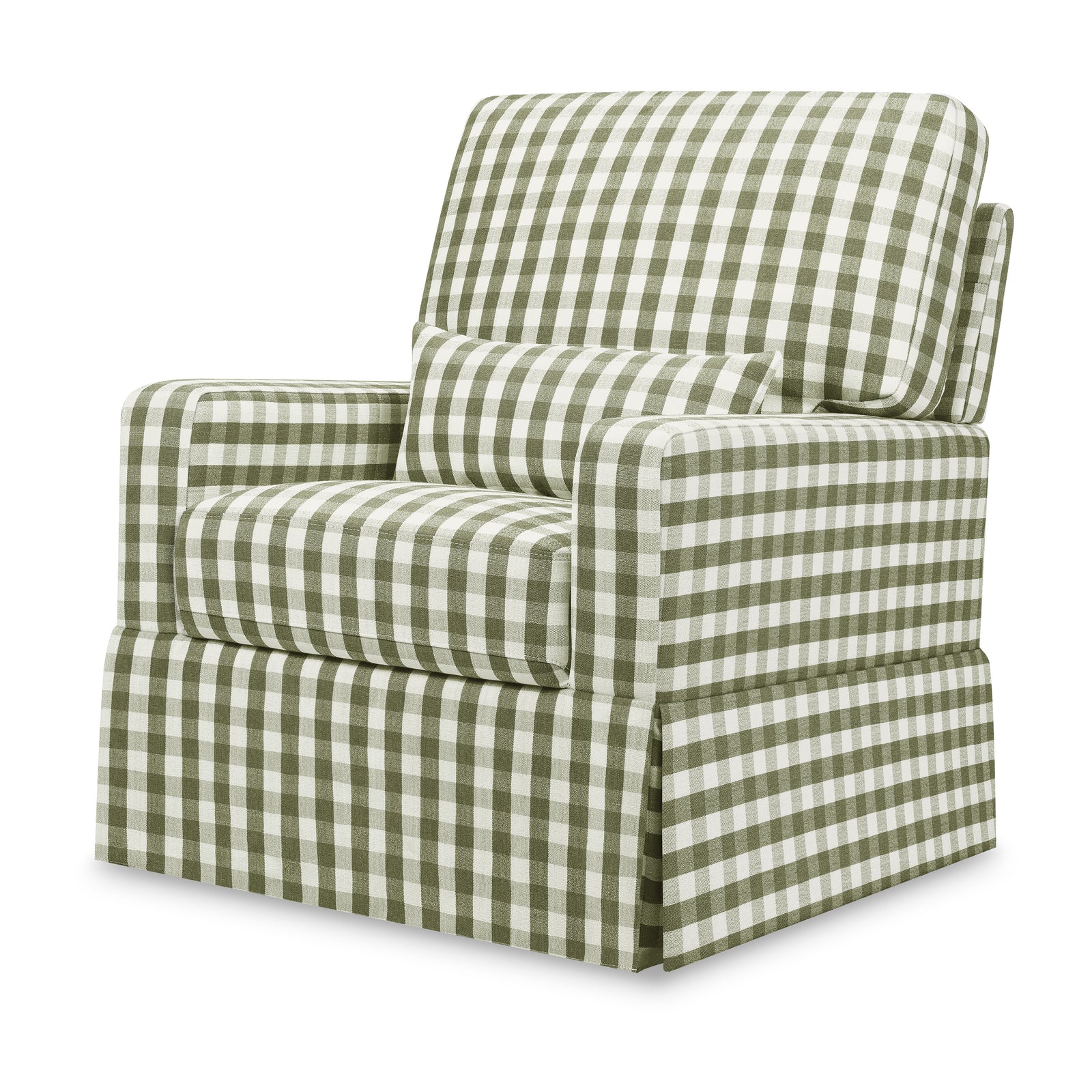 Crawford Pillowback Comfort Swivel Glider | Gingham