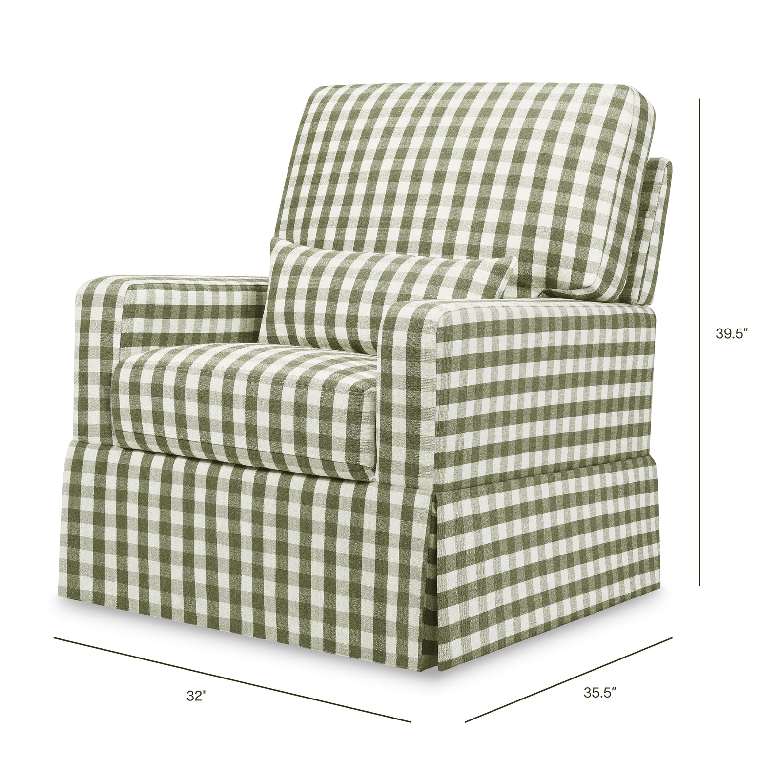 Crawford Pillowback Comfort Swivel Glider | Gingham