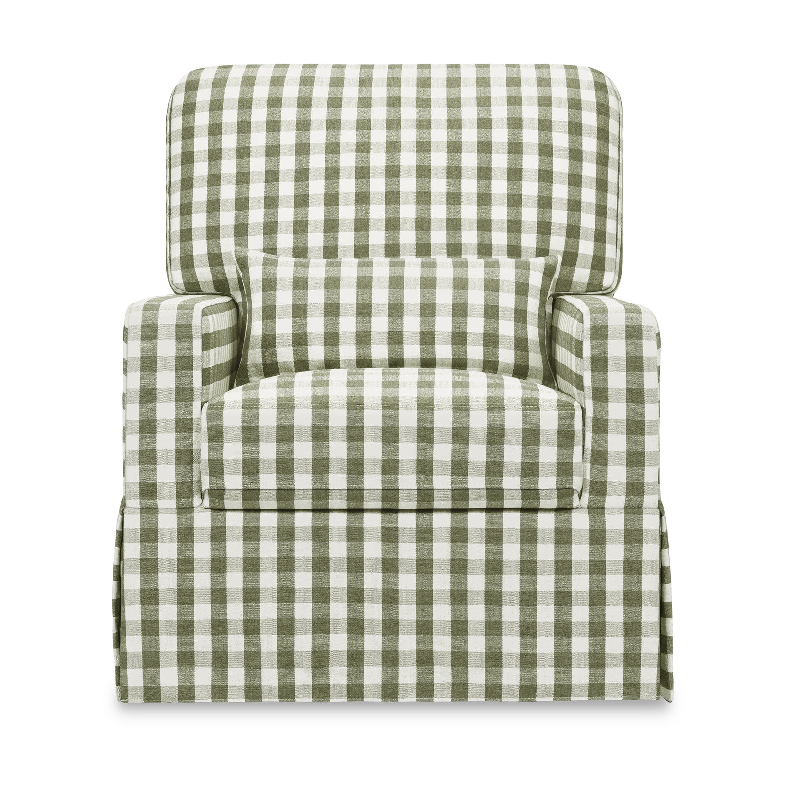 Crawford Pillowback Comfort Swivel Glider | Gingham