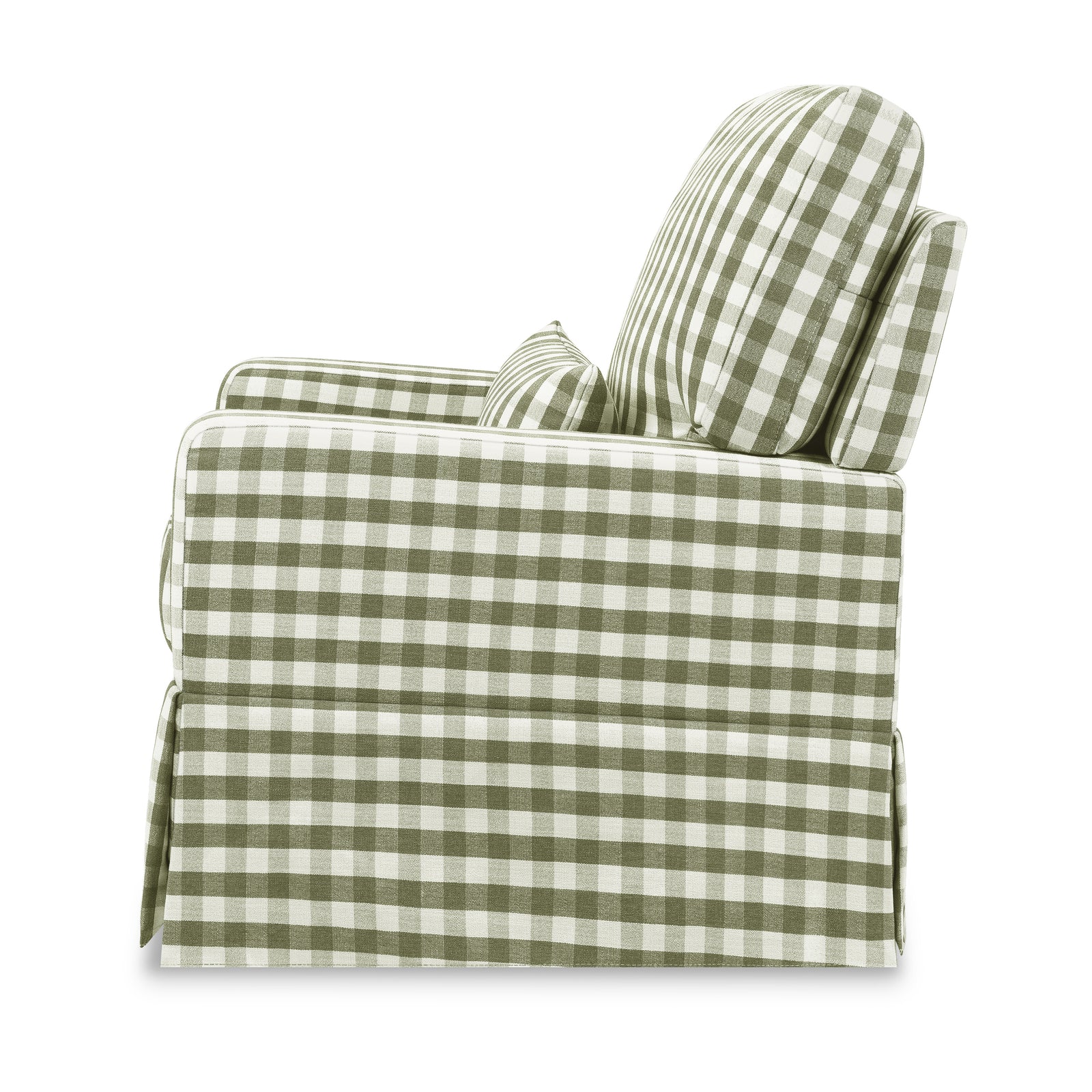 Crawford Pillowback Comfort Swivel Glider | Gingham