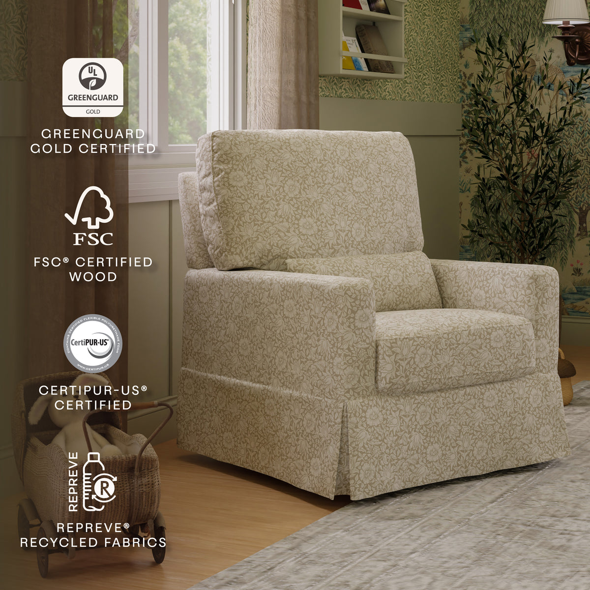 Morris & Co. Crawford Pillowback Comfort Swivel Glider