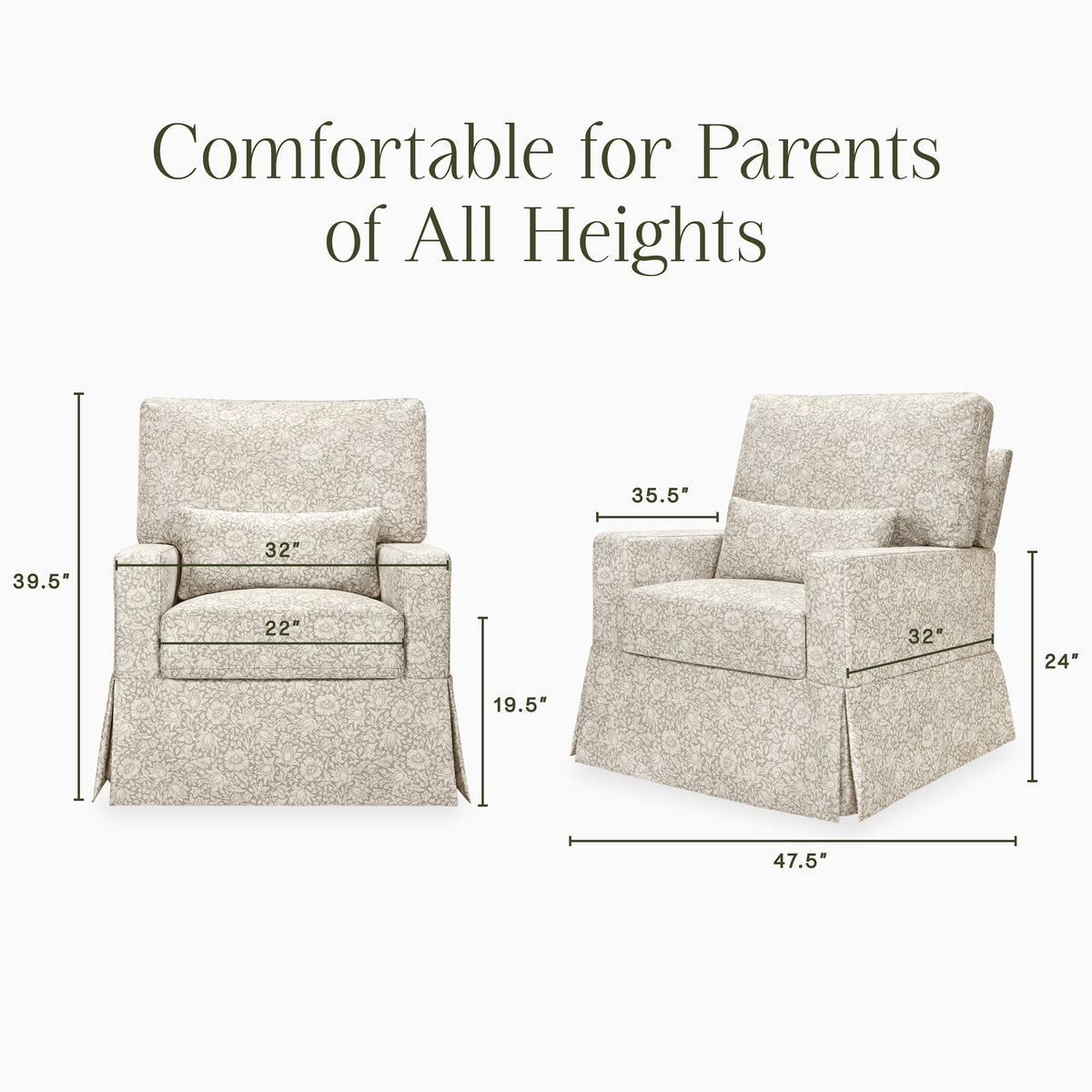 Morris & Co. Crawford Pillowback Comfort Swivel Glider