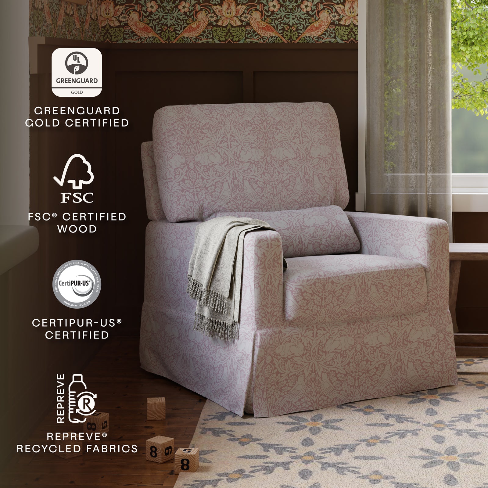 Morris & Co. Crawford Pillowback Comfort Swivel Glider