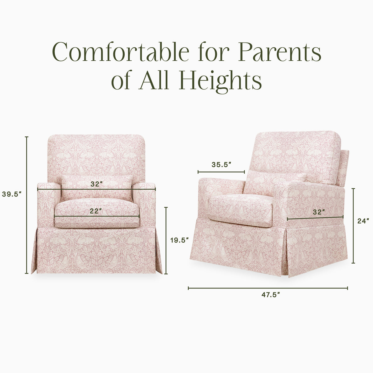 Morris & Co. Crawford Pillowback Comfort Swivel Glider