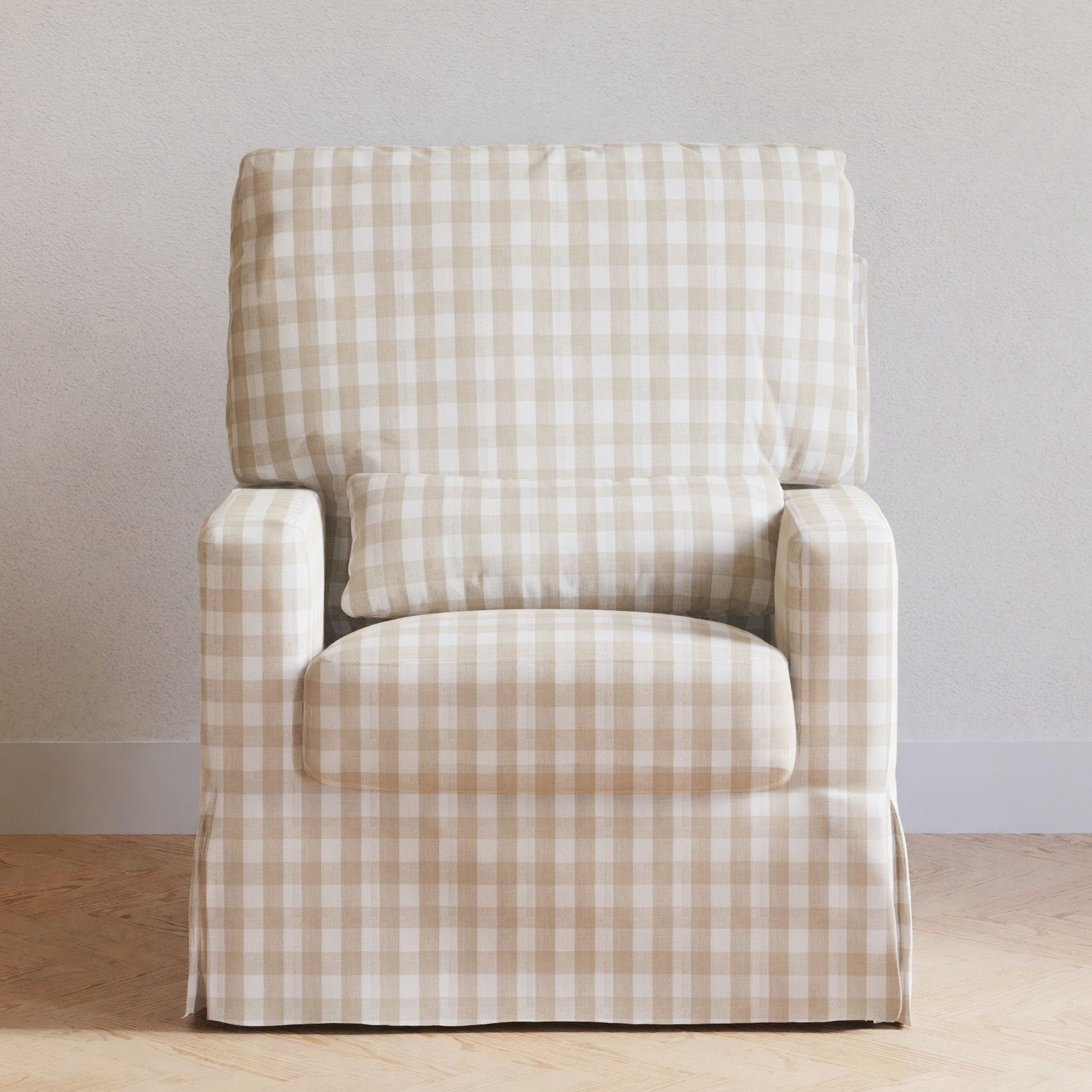 Crawford Pillowback Comfort Swivel Glider | Gingham