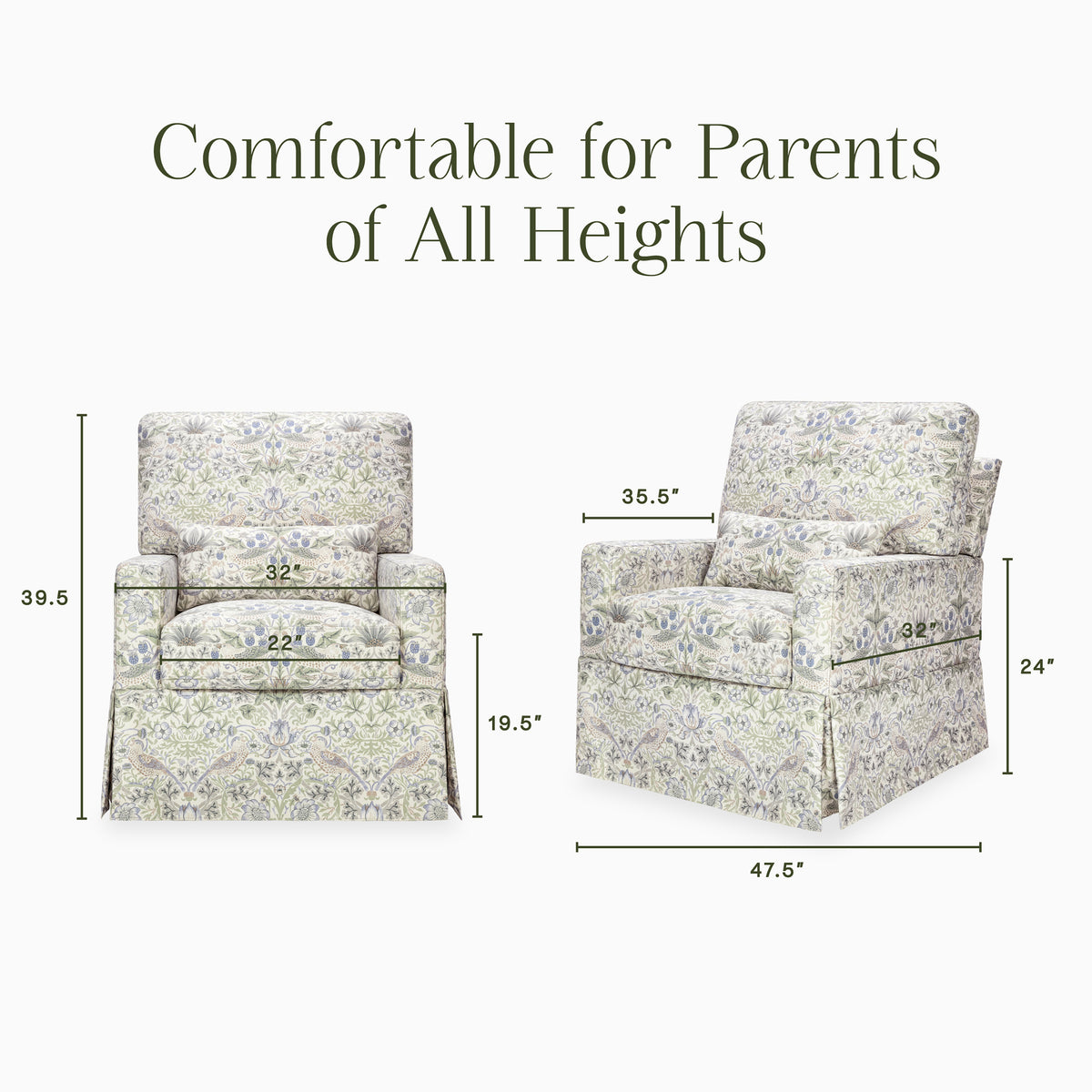 Morris & Co. Crawford Pillowback Comfort Swivel Glider