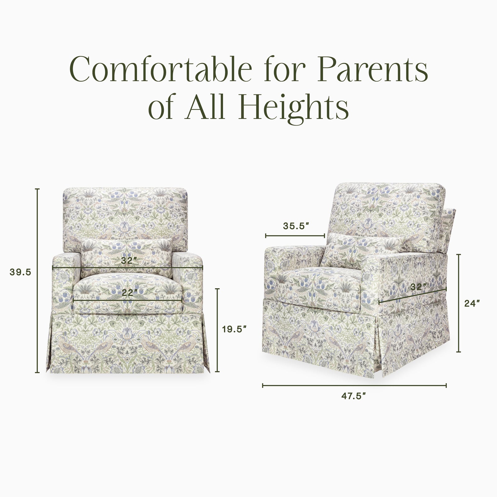 Morris & Co. Crawford Pillowback Comfort Swivel Glider