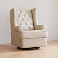 Harbour Electronic Recliner + Swivel Glider in Eco-Performance Fabric with USB Port - Cream