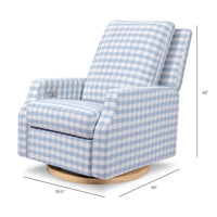 Crewe Electronic Recliner + Swivel Glider - Gingham