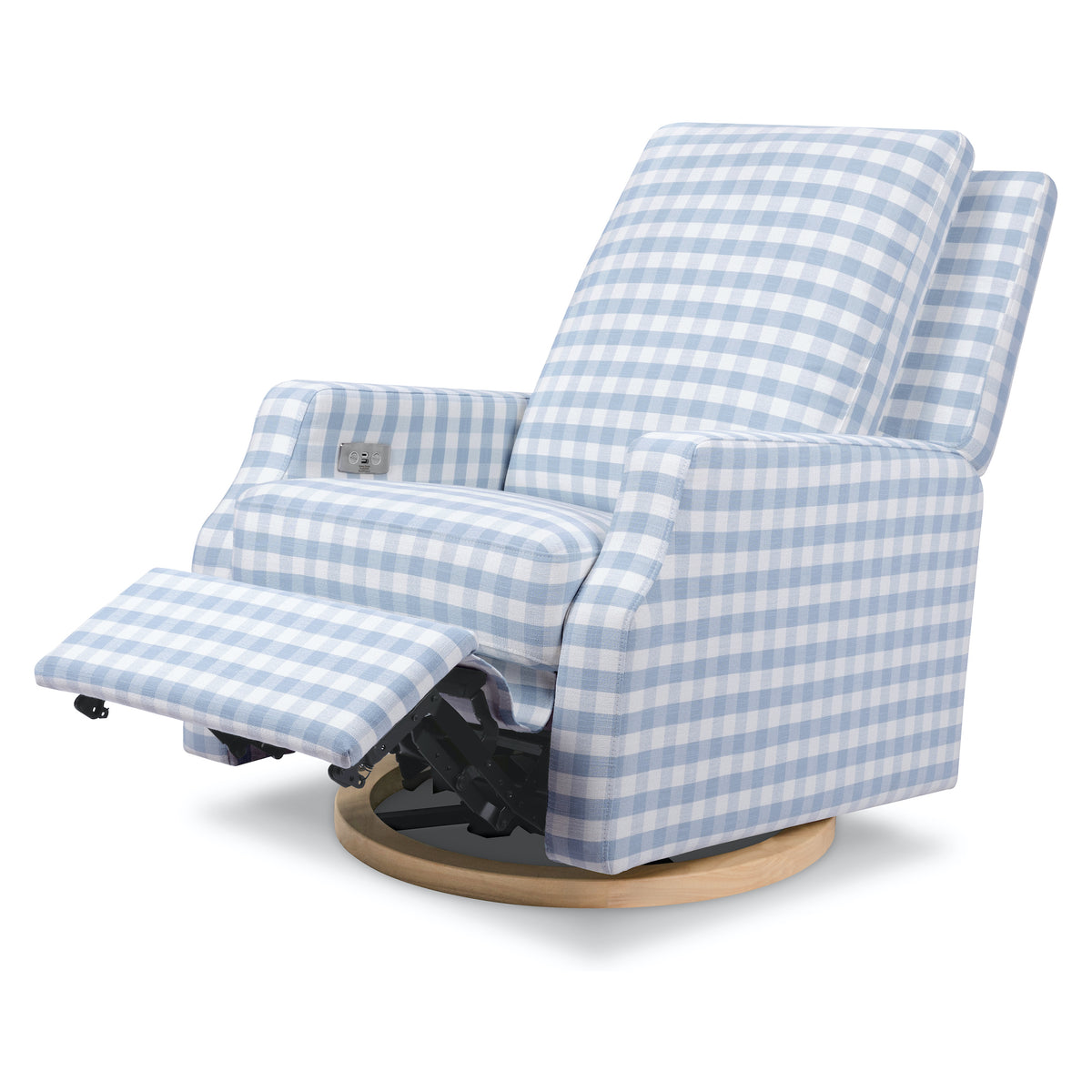 Crewe Electronic Recliner + Swivel Glider - Gingham