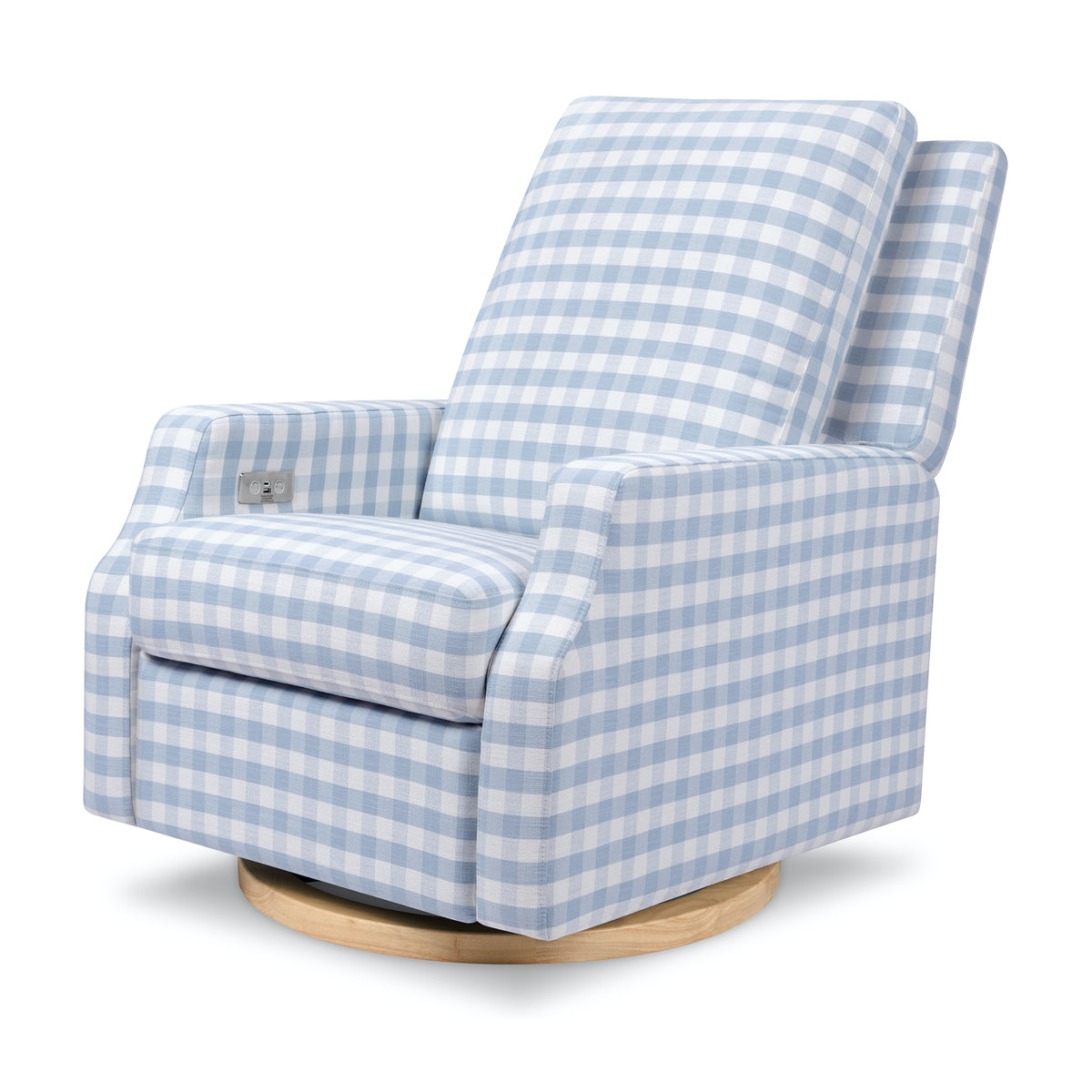 Crewe Electronic Recliner + Swivel Glider - Gingham