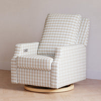 Crewe Electronic Recliner + Swivel Glider - Gingham