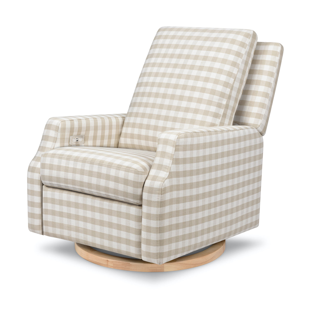 Crewe Electronic Recliner + Swivel Glider - Gingham