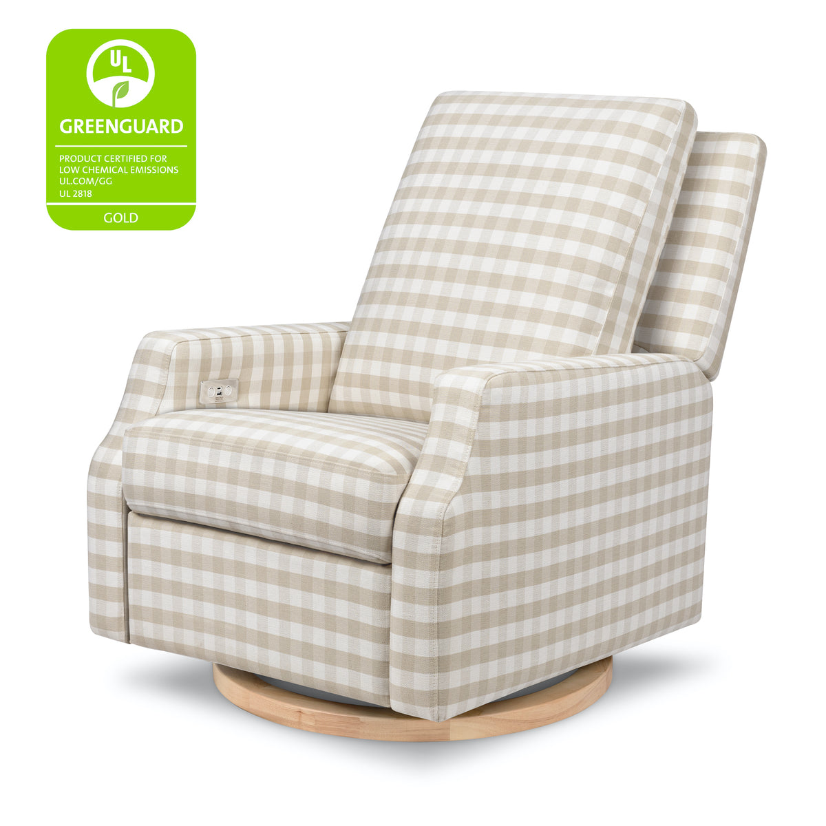 Crewe Electronic Recliner + Swivel Glider - Gingham