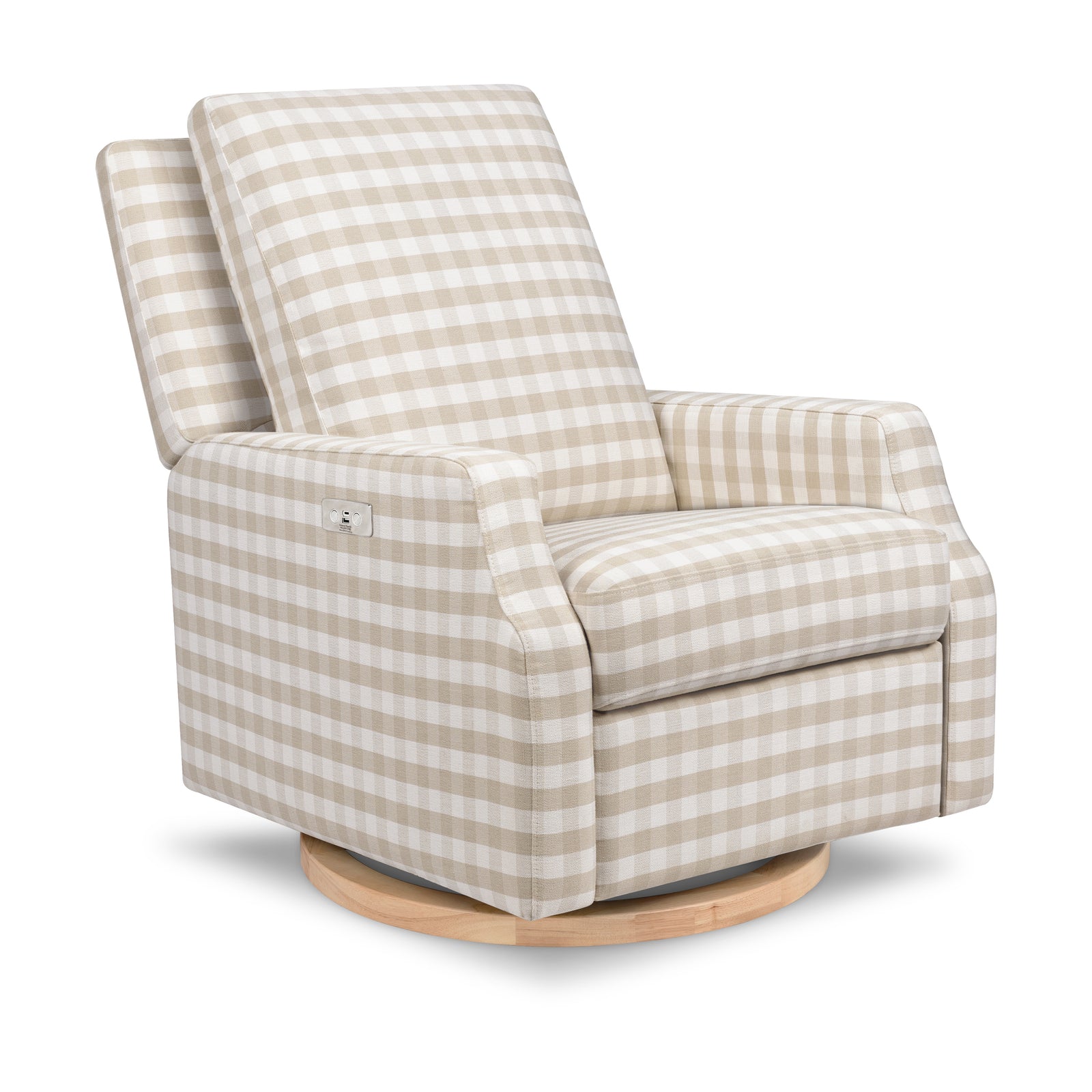 Crewe Electronic Recliner + Swivel Glider | Gingham