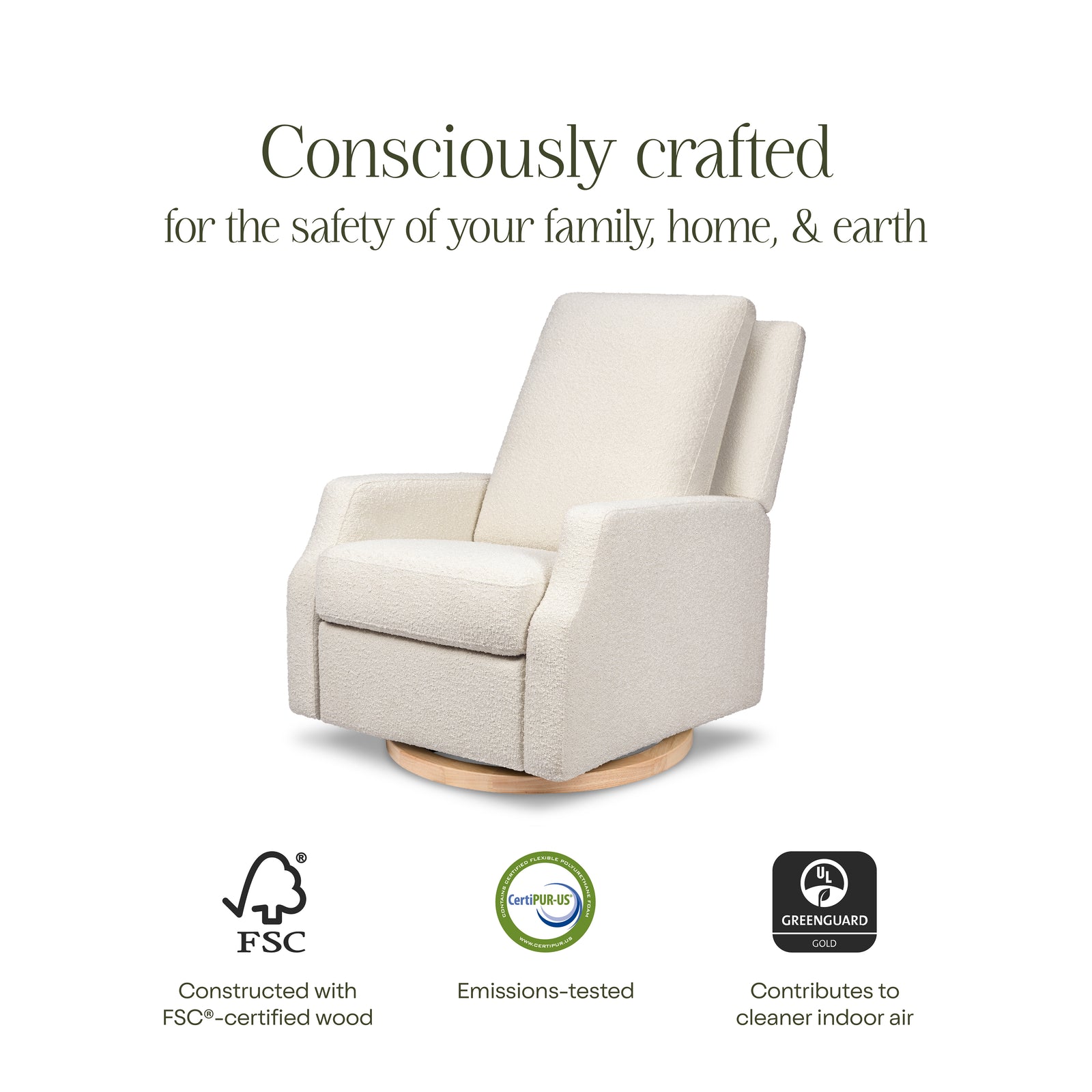 Crewe Electronic Recliner + Swivel Glider | Ivory Boucle