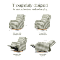 Crewe Recliner + Swivel Glider | Gingham
