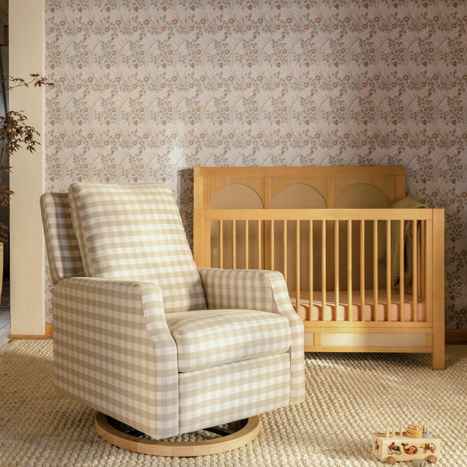 Crewe Recliner + Swivel Glider | Gingham