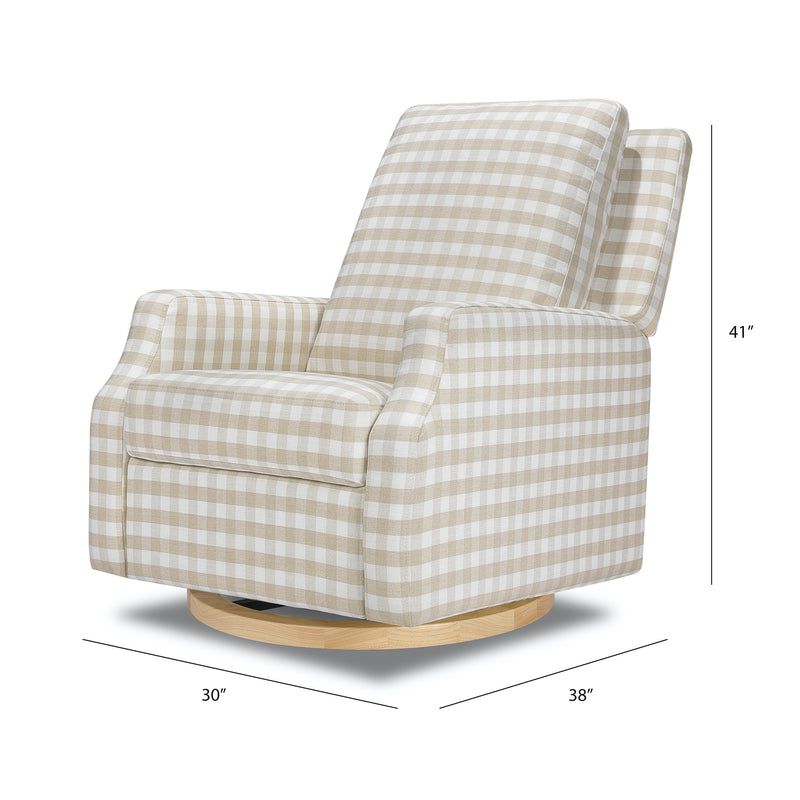 Crewe Recliner + Swivel Glider in Eco-Performance Fabric - Gingham