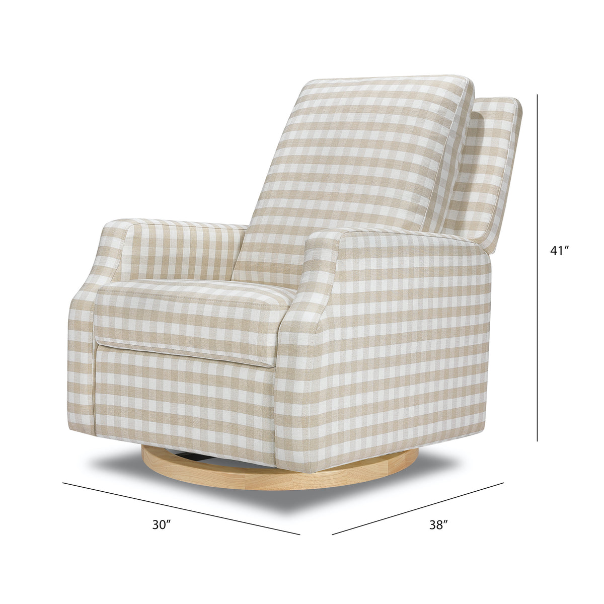Crewe Recliner + Swivel Glider | Gingham